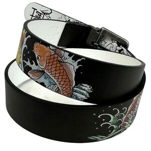 Ed Hardy Reversible Belt Koi Fish And Skulls Men's Size 42 Unisex!